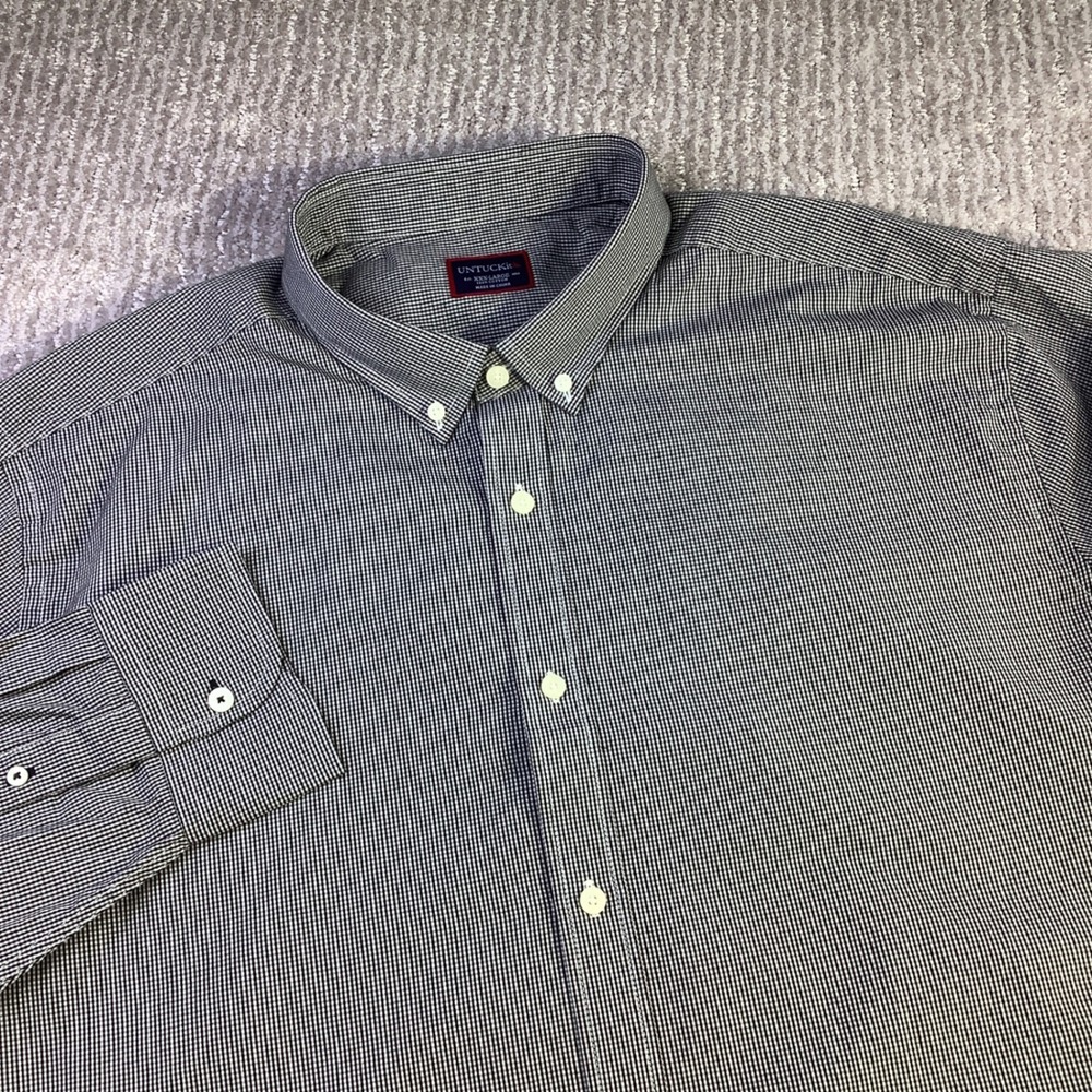 UNTUCKit XXXL Augustus Button Down Shirt Long Sleeve Gingham Mens New